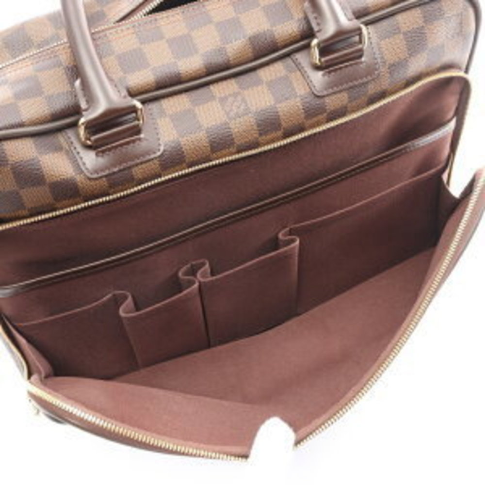 Louis Vuitton Ikar Damier Ebene Brown Briefcase Business Bag Leather Brown - Picture 8 of 8
